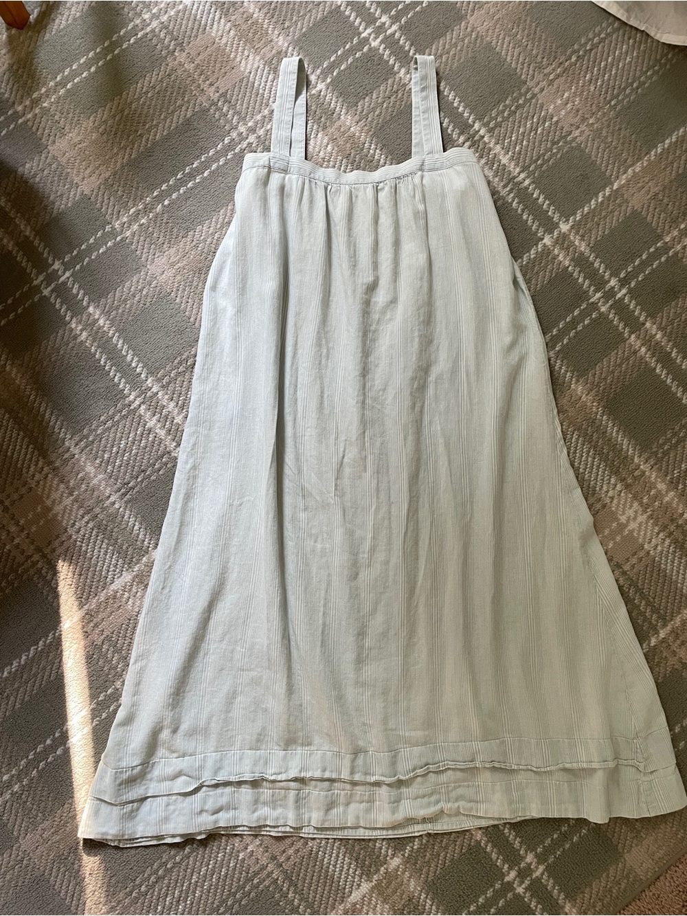 Faherty organic cotton striped button strap tent maxi dress XL
